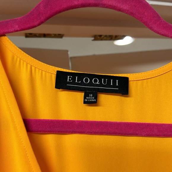 ELOQUII Yellow Wrap Dress-Size 18 - Picture 4 of 4
